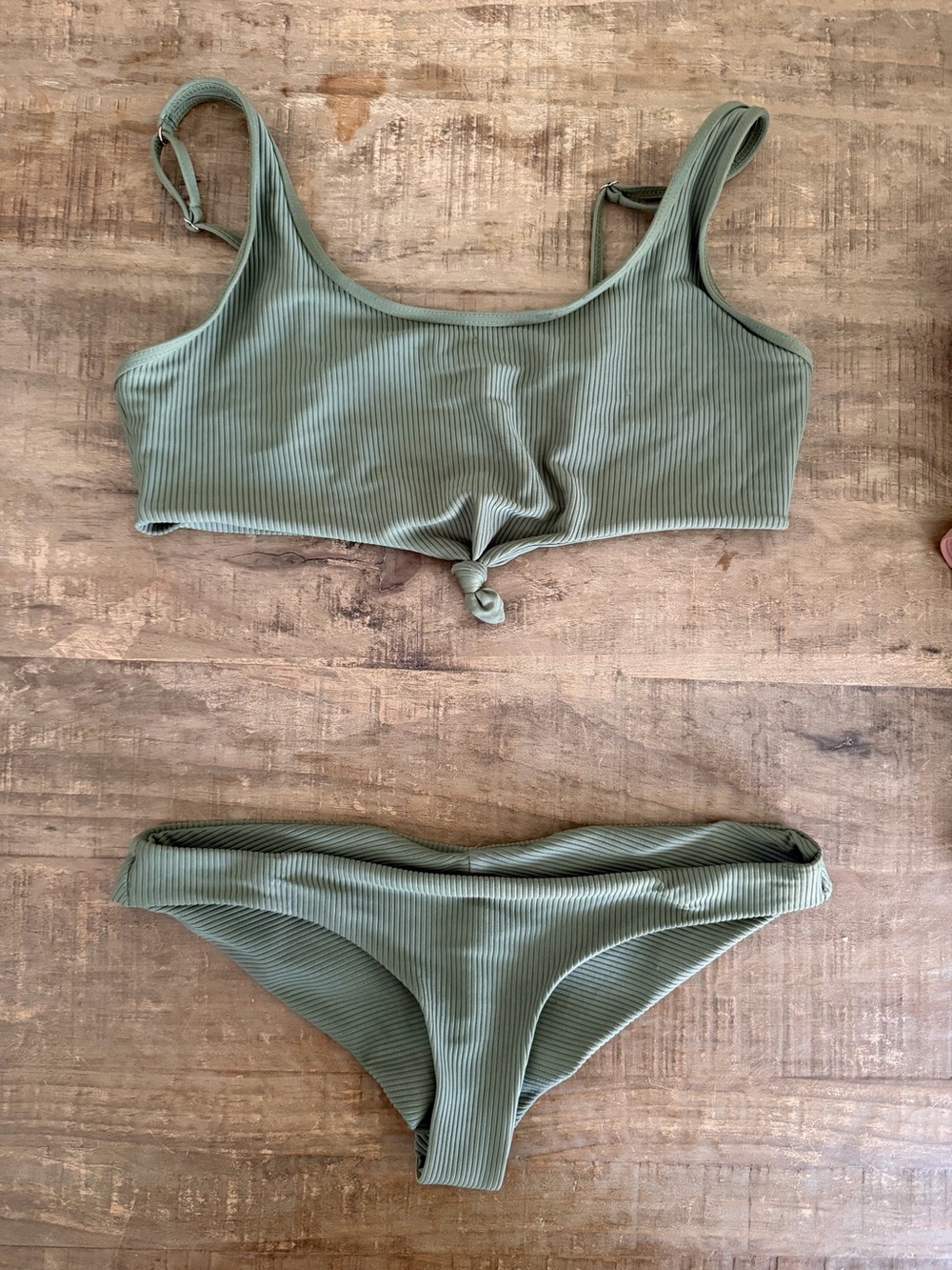 Frankie’s Ribbed Olive Green Bikini